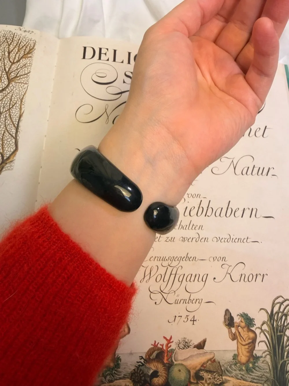 Vintage Goth Persona Black Cuff with Studded Accents - Women's Watch
